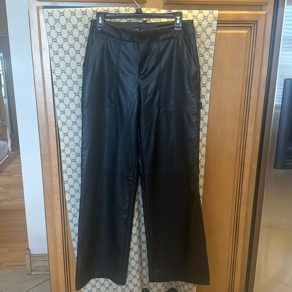 Zara wide leg leather cargo pants